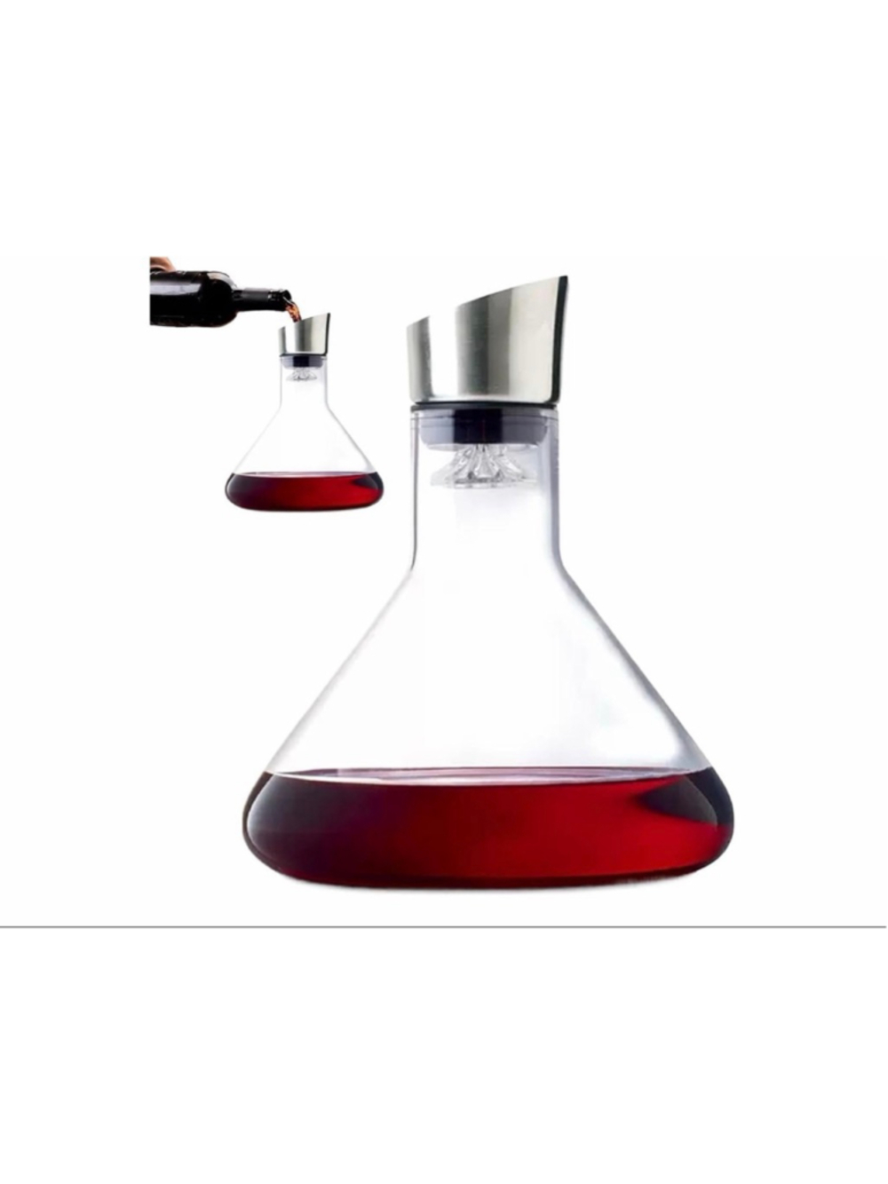 NEW Revella Wine Decanter Aerator Filter Crystal Glass Carafe